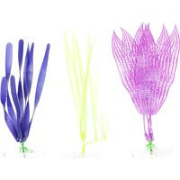 GloFish Plastic Aquarium Plants: 3 Pack - (2 Medium-Large, 1 Large)