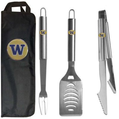 Siskiyou Buckle NCAA 3 Piece BBQ Tool Set with Bag - Washington Huskies