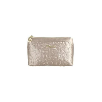 Jacki Design ABC14018CH Royal Blossom Flat Cosmetic Bag Champagne