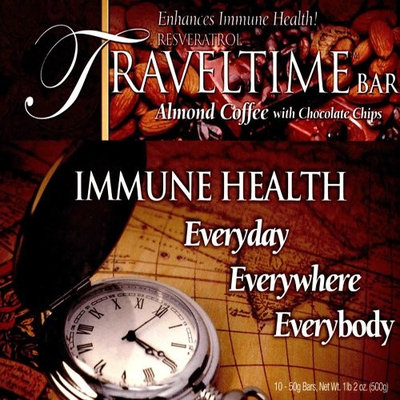 ResVez Inc. Resveratrol TravelTime Bar Almond Coffee with Chocolate Chips (10 bars)