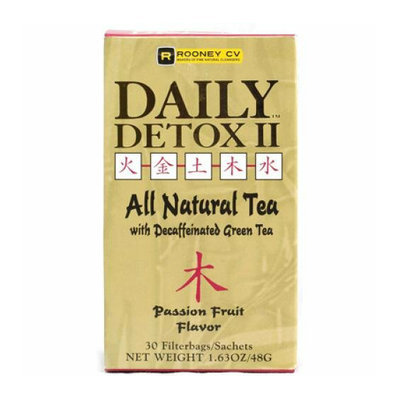 Wellements Rooney CV Daily Detox II All Natural Decaffeinated Tea Passion Fruit 30 Sachet