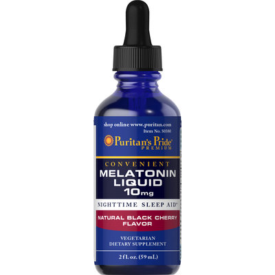 Puritan's Pride Melatonin Black Cherry Liquid 10 mg-2 oz Liquid