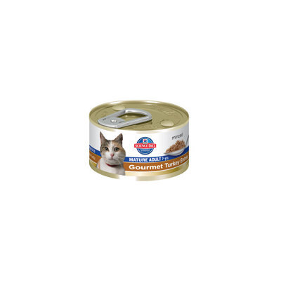 Hill's Science Diet Mature Adult 7+ Minced Gourmet Turkey Entree Canned Cat Food 24-3oz cans