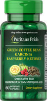 Puritan's Pride Garcinia, Green Coffee Bean & Raspberry Ketones-60 Capsules