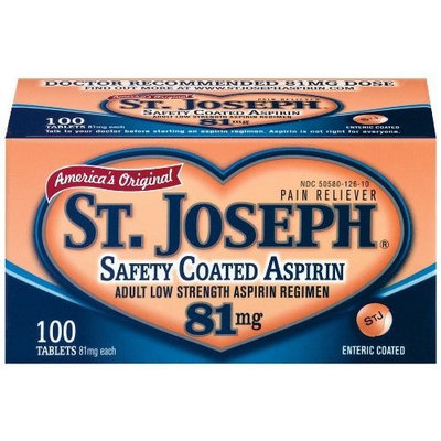 St. Joseph Aspirin Safety Coated Tablets, 81 mg, 100-count Bottles (Pack of 3)