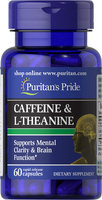 Puritan's Pride Caffeine 50 mg & L-Theanine 100 mg-60 Capsules