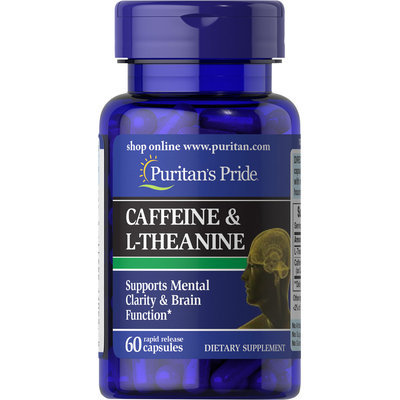 Puritan's Pride Caffeine 50 mg & L-Theanine 100 mg-60 Capsules