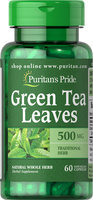 Puritan's Pride Green Tea Leaves 500 mg-60 Capsules