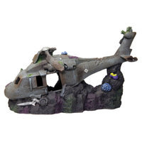 Top Fin Sunken Helicopter Aquarium Decoration