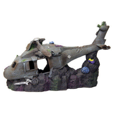 Top Fin Sunken Helicopter Aquarium Decoration