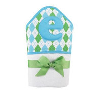 Mud Pie Initial Baby Boy Blue Initial Hooded Terry Towel, Letter E