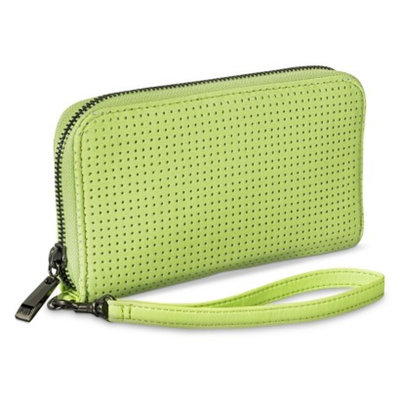 Merona Perforated Cell Phone Wallet with Removable Wristlet Strap - Neon