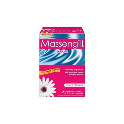 Massengill Disposable Douche 4 Pack-Country Flowers-6 oz