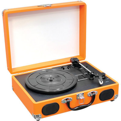 Pyle Retro Belt-Drive Turntable With USB-to-PC Connection, Rechargeable Battery