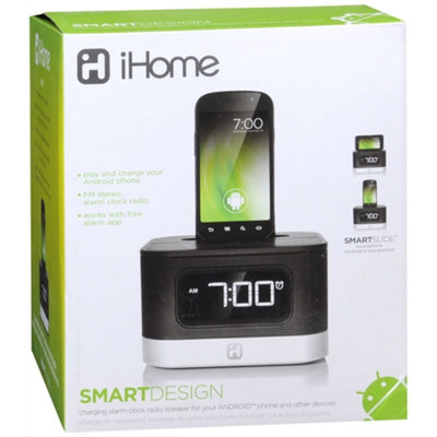 iHome Universal Charging Fm Stereo Alarm Clock Radio For Android Smartphones