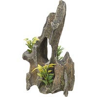RockGarden Resin Driftwood Pinnacle with Plants