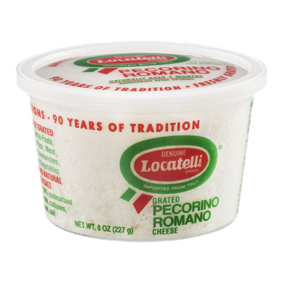 Locatelli Brand Grated Pecorino Romano Cheese Aged 9 Months