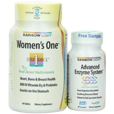 Rainbow Light Womens One and Advanced Enzyme System Dietary Supplement, 110 Count