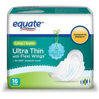 Equate Ultra Thin Super Long Pads With Wings, 16ct