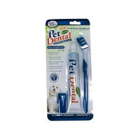 Four Paws PetDental Natural Oral Hygiene Kit for Dogs with Dual Action Toothbrush