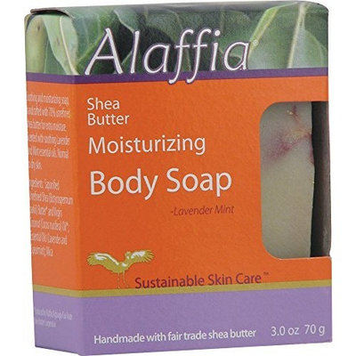 Alaffia Shea Butter Moisturizing Body Soap, Lavender Mint, 3 oz