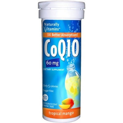 Naturally Vitamins Coq10 Effervescent Drink Tabs, 10-Count