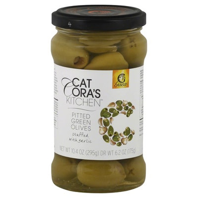 Gaea Garlic Stuffed Green Olives, 6.2 oz (Pack of 8)