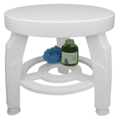 Ideaworks Swivel Shower Stool - White