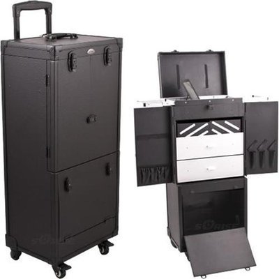 Just Case Usa Inc. Sunrise All Black Rolling Aluminum Makeup Case