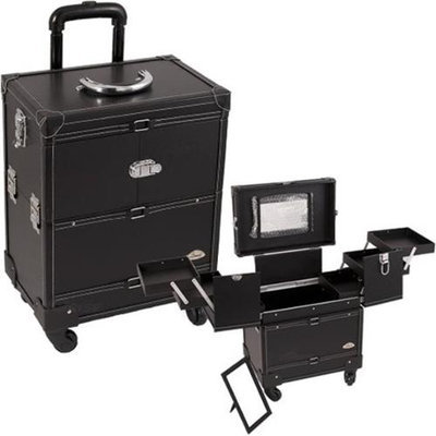 Just Case Usa Inc. Sunrise C6014PUAB Black Leather Rolling Case