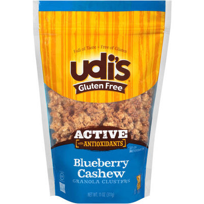 Udis Udi's Gluten Free Active with Antioxidants Blueberry Cashew Granola Clusters, 11 oz