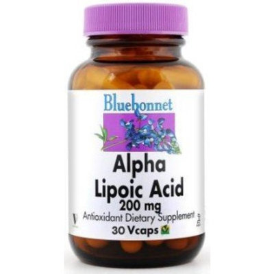BlueBonnet Alpha Lipoic Acid Vegetarian Capsules, 200 mg, 30 Count