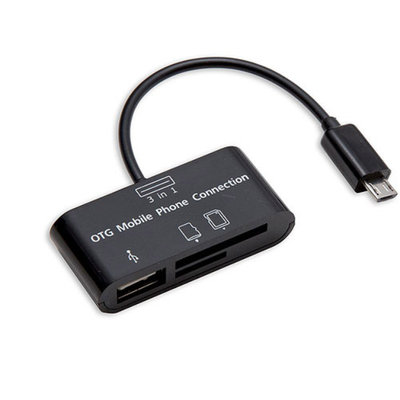 Connectland OTG On The Go Mobile Phone USB Hub and Card Reader via Micro USB