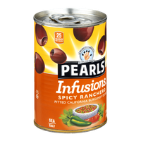 Musco Family Olive Co. Pearls Infusions Spicy Ranchero Pitted California Burgundy Olives