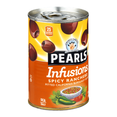 Musco Family Olive Co. Pearls Infusions Spicy Ranchero Pitted California Burgundy Olives