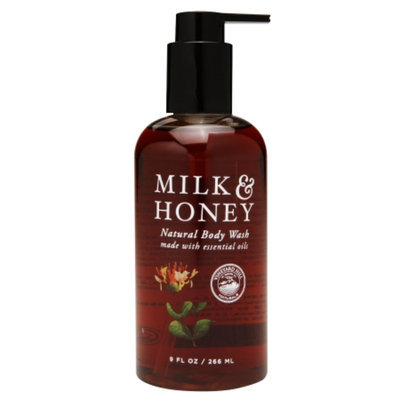 Vineyard Hill Naturals Natural Body Wash, Milk & Honey, 9 oz
