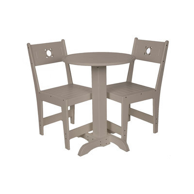 Café Commercial Grade Bistro Set, Driftwood