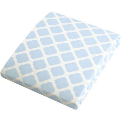 Kushies Baby Change Pad Fitted Sheet Blue Lattice