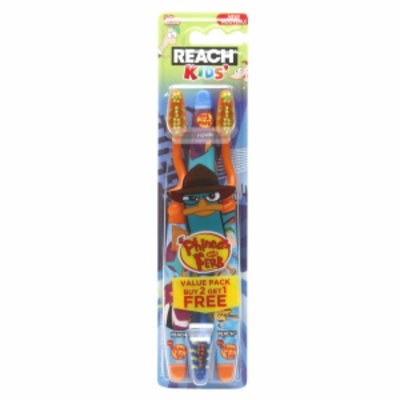 Reach Children's Disney Phineas and Ferb Soft Value Pack Youth Toothbrushes, 2 ea