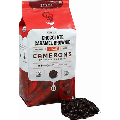 Cameron's Chocolate Caramel Brownie Decaf Whole Bean Coffee-12 oz-Whole