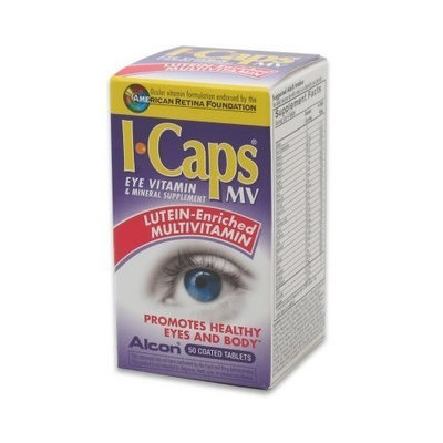 ALCON LABS ICaps Eye Vitamin Multivitamin and Mineral Supplement Tablets, 50 Count