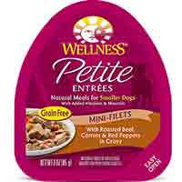 Wellness Petite Entrees Mini-Filets Roasted Beef, Carrots & Red Peppers in Gravy Dog Food, 3 oz. Case of 24