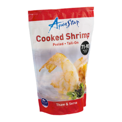 Aqua Star Cooked Shrimp Peeled and Tail-On 71-90 Per Pound