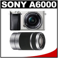 Sony Alpha A6000 Wi-Fi Digital Camera & 16-50mm Lens (Silver) with E-Mount 55-210mm f/4.5-6.3 OSS Zoom Lens
