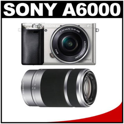 Sony Alpha A6000 Wi-Fi Digital Camera & 16-50mm Lens (Silver) with E-Mount 55-210mm f/4.5-6.3 OSS Zoom Lens