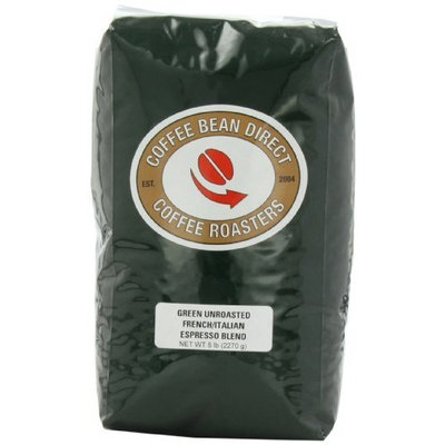 Coffee Bean Direct Green Unroasted French/Italian Espresso Blend, Whole Bean Coffee, 5-Pound Bag