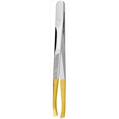 Mundial Bc-392 Straight Edge Tweezers Gold Finish