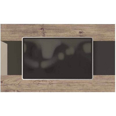 Manhattan Comfort Carnegie TV Panel in Nature and Onyx
