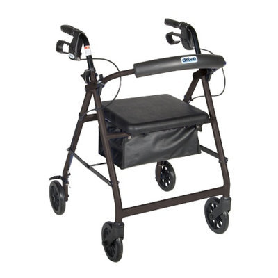 Drive Medical Rollator with Fold-up Back Rest & Padded Seat
