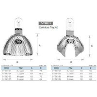 Osung TBEZ8 Dental Impression Trays, Edentulous, Ni-Brass, (Pack of 8)